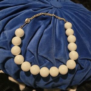Monet| Vintage Large White Bead Necklace